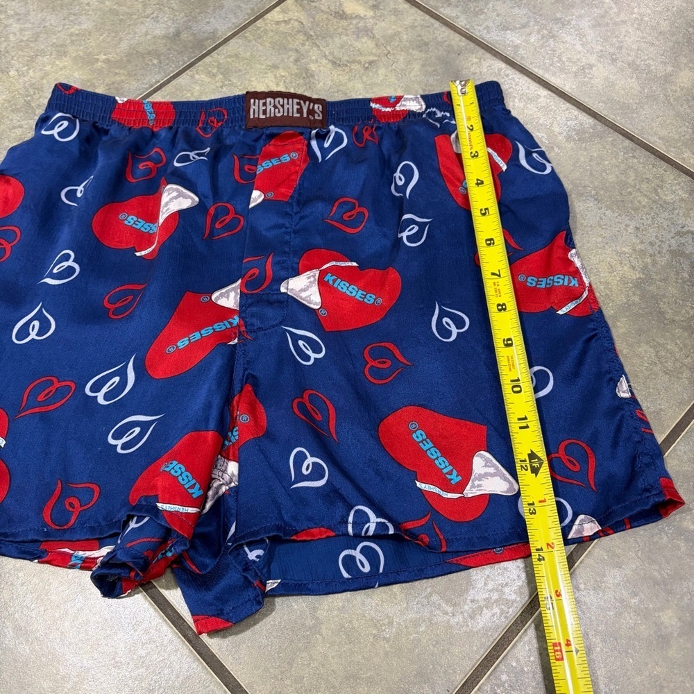 Luxury 100% Silk Mens Boxer Blue Hersey’s Sz M Vintage Cute Holiday Romantic - Picture 7 of 8